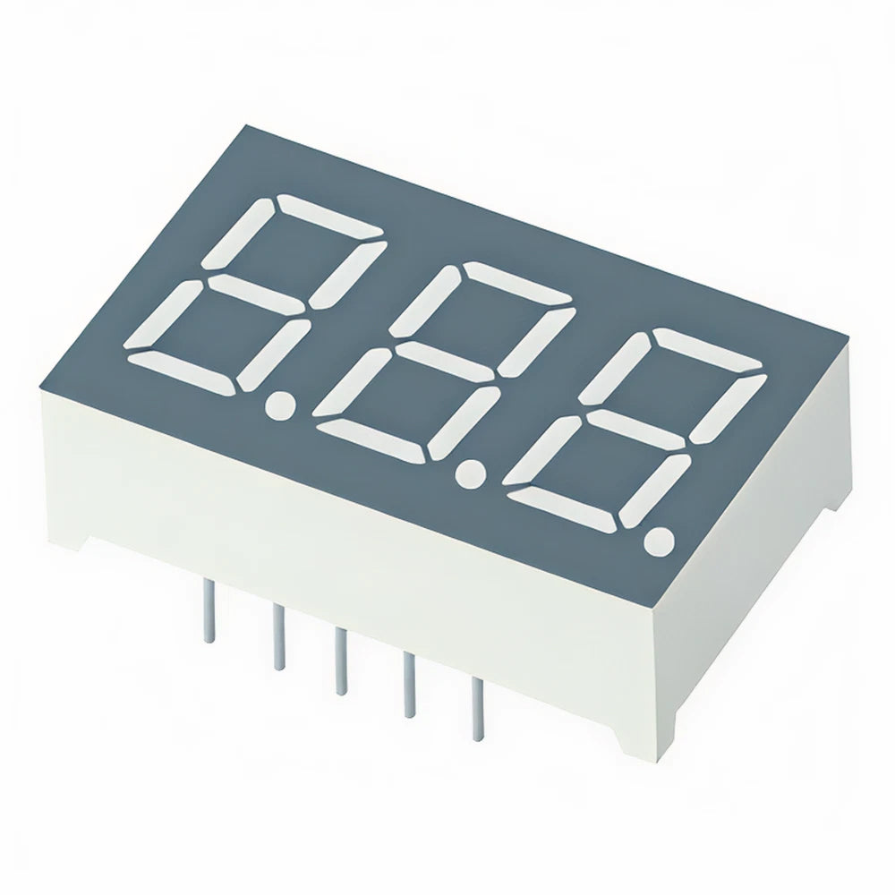 7 Segment LED Display, 3 Digit, Green, 0.56"