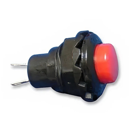 Push Button Switch, 3A, 125V, Panel Mount Cutout 12.7mm, SPST, Off-(On) Non Latching, Round, Red