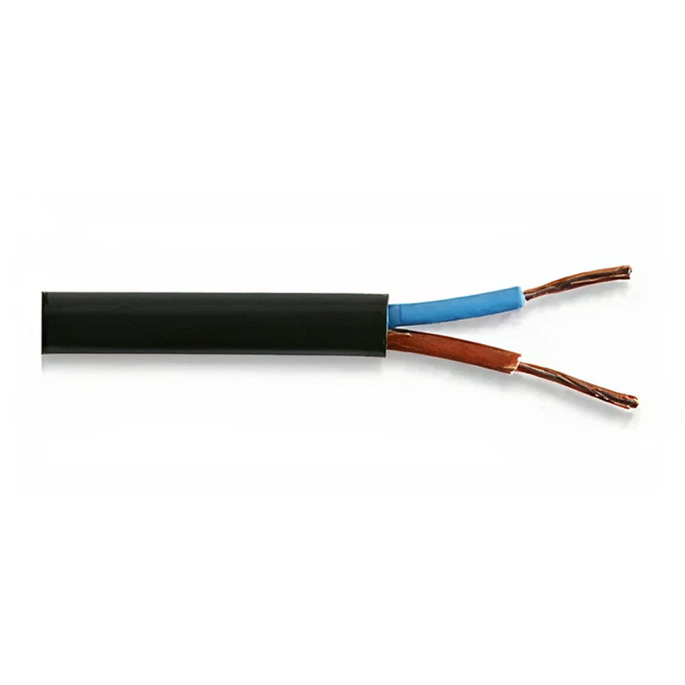 Audio Cable, 2 Core, 2.5 mm, 50x0.25mm Strands, Black, 100m Reel