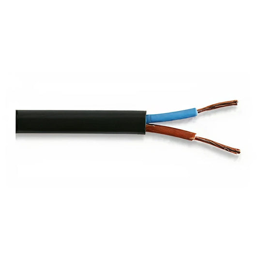 Audio Cable, 2 Core, 2.5 mm, 50x0.25mm Strands, Black, 100m Reel