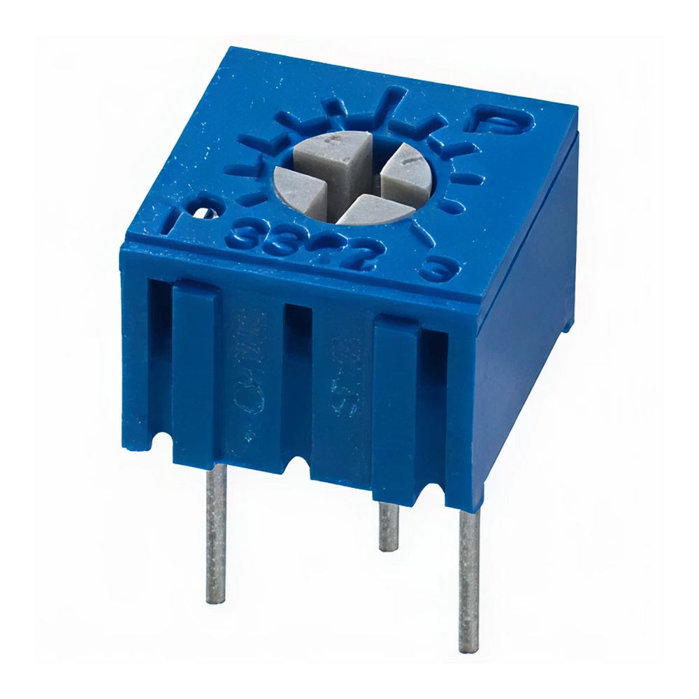 Trimmer, Single Turn, Cermet, Top Finger Adjust, 1 Mohm, Through Hole, 1 Turn